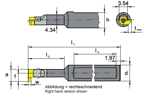 Picture of .500 B114 ID Cool-Thru Boring Bar P.H. Horn BU114.0500.02